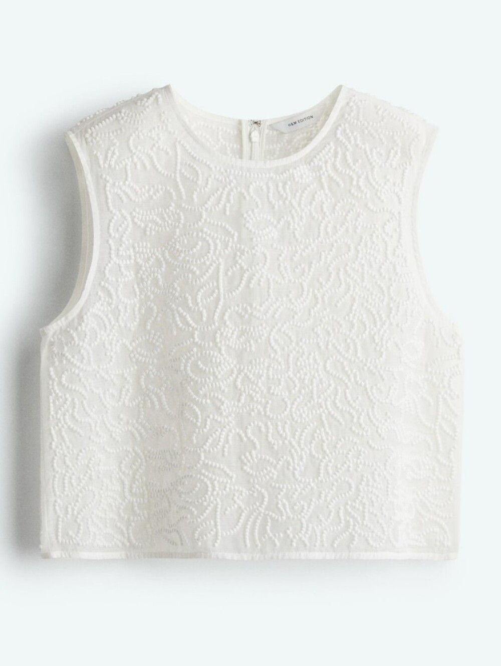 NWT H&M Edition Sleeveless Sheer Embroidered Top **discontinued